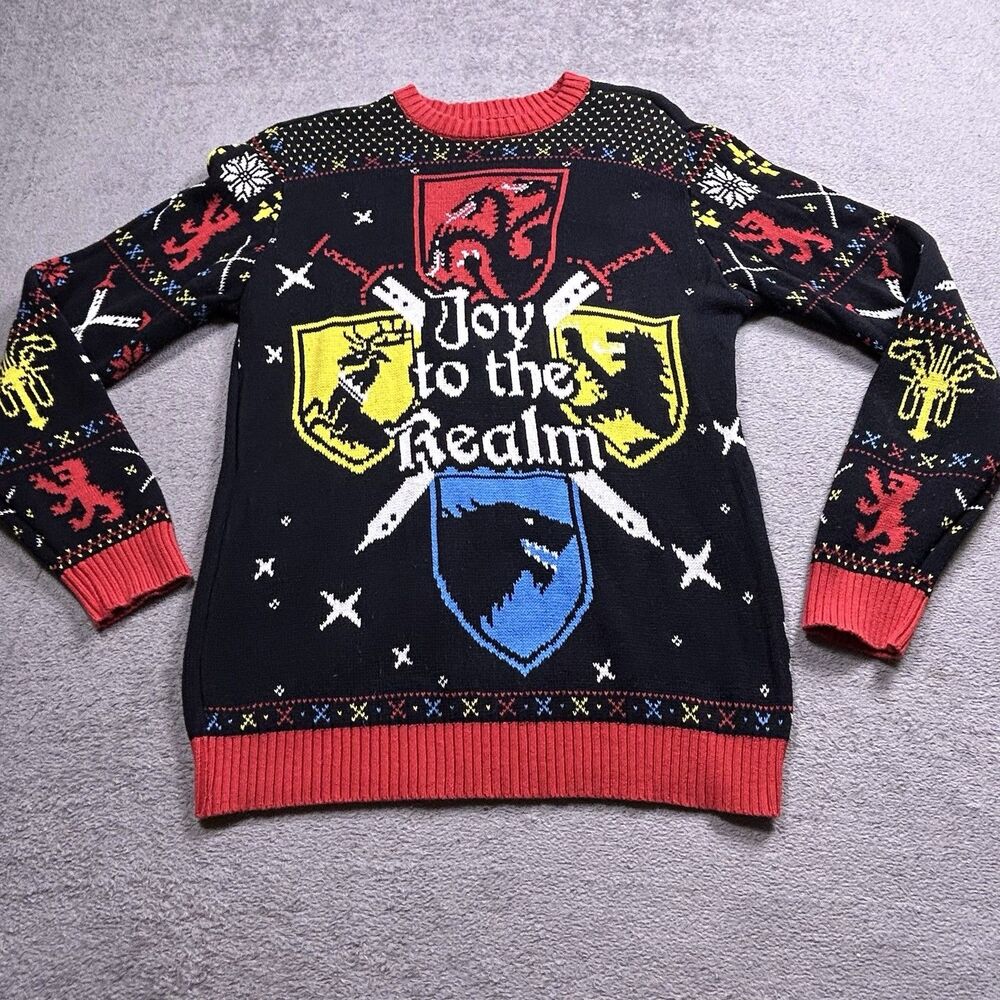 Game of Thrones Ugly Christmas Sweater Mens Medium Joy to the Realm Holiday Knit